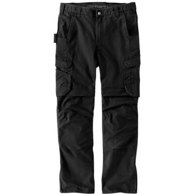 Carhartt Herrstål, rugged flex, avslappnad passform, ripstop, dubbel front, cargo-arbetsbyxor, svart, 36W x 32L Carhartt Herrstål, rugged flex, avslappnad passform, ripstop, dubbel front, cargo-arbetsbyxor, svart, 36W x 32L