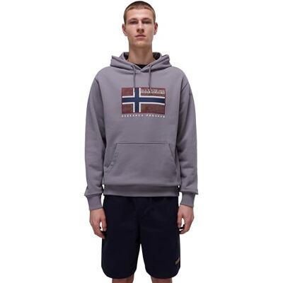 Napapijri Bemiles Hoodie Grå Storlek S, Grå uggla, S Napapijri Bemiles Hoodie Grå Storlek S, Grå uggla, S