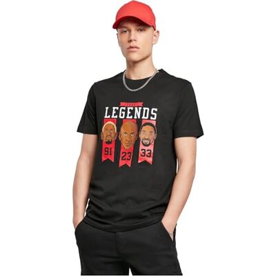 Tee Unisex T-shirt för män, True Legends Print med pippor, Jordan och Rodman för män, med tema, basket, storlekar XS-XXL, svart, S Tee Unisex T-shirt för män, True Legends Print med pippor, Jordan och Rodman för män, med tema, basket, storlekar XS-XXL, svart, S