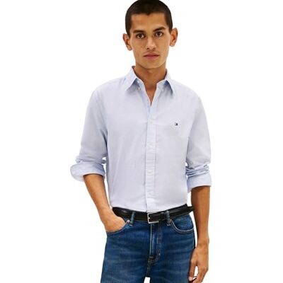 Tommy Hilfiger herr Flex POPLIN falsk solid RF-tröja MW0MW41711 L/S skjorta, blå, XS, Blå (guldblå), XS Tommy Hilfiger herr Flex POPLIN falsk solid RF-tröja MW0MW41711 L/S skjorta, blå, XS, Blå (guldblå), XS