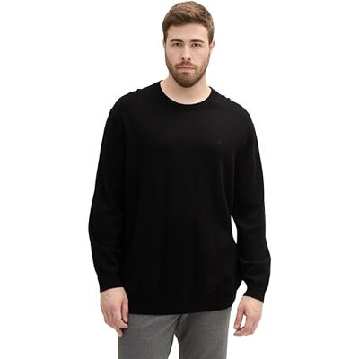 TOM TAILOR herr Plussize tröja, 29999 Svart, 3XL TOM TAILOR herr Plussize tröja, 29999 Svart, 3XL