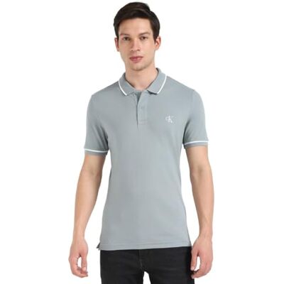 Calvin Jeans herr Tipping Slim Polo J30J315603 S/S Polo, grå (bly), XXL, Grå (koppel), XXL Calvin Jeans herr Tipping Slim Polo J30J315603 S/S Polo, grå (bly), XXL, Grå (koppel), XXL