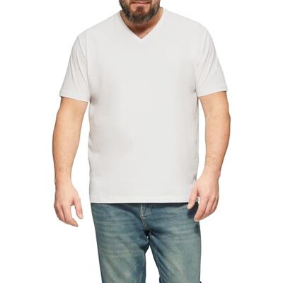 s.Oliver V-ringad T-shirt med logotypdetaljer, 100, 3XL s.Oliver V-ringad T-shirt med logotypdetaljer, 100, 3XL