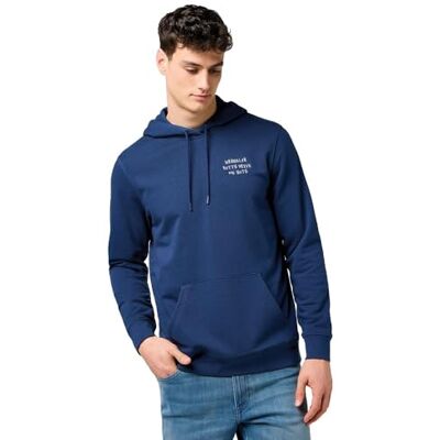 Wrangler Embroidery hoodie, marinblå, M Wrangler Embroidery hoodie, marinblå, M