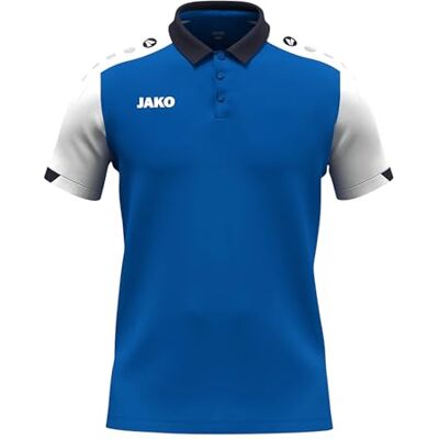 JAKO Unisex pikétröja, dynamisk, royal/vit/marinblå, XXL JAKO Unisex pikétröja, dynamisk, royal/vit/marinblå, XXL