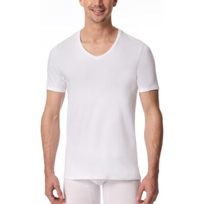Schiesser T-shirt för män V-ringad – premium bomull, Vit_180208, XXL Schiesser T-shirt för män V-ringad – premium bomull, Vit_180208, XXL