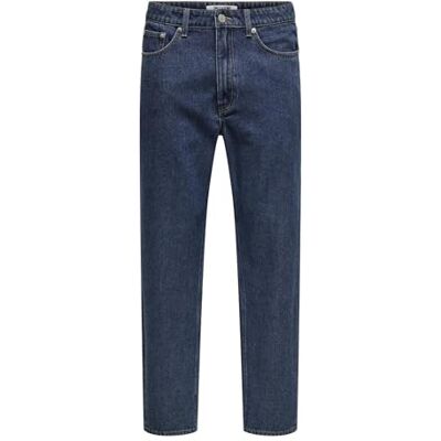 Only & Sons Loose Tapered Box Onstye-lös avsmalnande låda PIM Mu Otl, mörk denimblå, 33W/32L herr, Mörkblå denim, 33W / 32L Only & Sons Loose Tapered Box Onstye-lös avsmalnande låda PIM Mu Otl, mörk denimblå, 33W/32L herr, Mörkblå denim, 33W / 32L