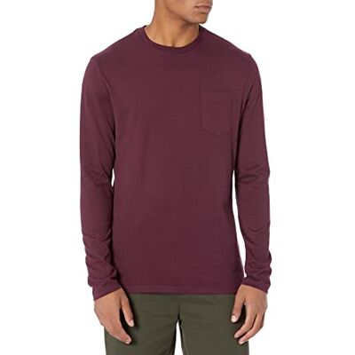 Amazon Essentials mäns Slim-Fit långärmad t-shirt, vinröd, small Amazon Essentials mäns Slim-Fit långärmad t-shirt, vinröd, small