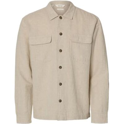 SELECTED HOMME Herr Overshirt Linneblandning, Ren kashmir, L SELECTED HOMME Herr Overshirt Linneblandning, Ren kashmir, L