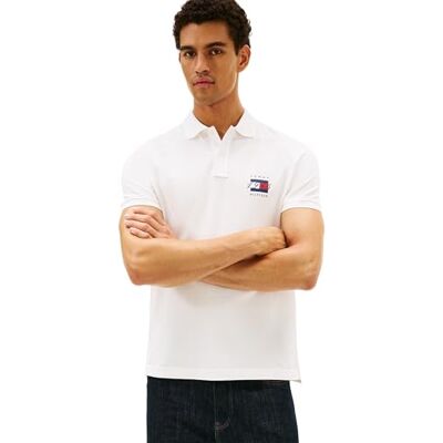 Tommy Hilfiger herr flagga Graphic Pique REG Polo MW0MW41089 S/S Polo, vit, 3XL, Vit (Ecru), 3XL Tommy Hilfiger herr flagga Graphic Pique REG Polo MW0MW41089 S/S Polo, vit, 3XL, Vit (Ecru), 3XL
