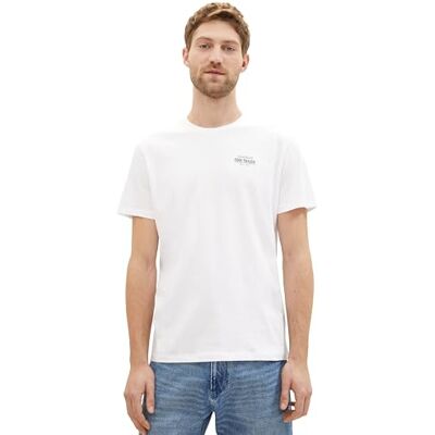 TOM TAILOR T-shirt för män, 20000 – vit, L TOM TAILOR T-shirt för män, 20000 – vit, L