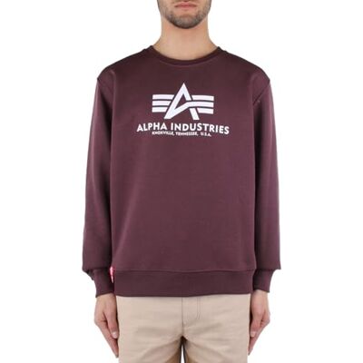 Alpha Industries Basic Sweatshirt för män Deep Maroon Alpha Industries Basic Sweatshirt för män Deep Maroon