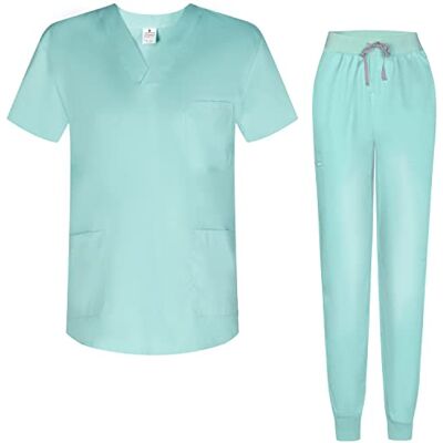 MISEMIYA Sanitära pyjamas Set Sanitära uniformer Unisex Medicinska uniformer 817-8316, Turkos, S MISEMIYA Sanitära pyjamas Set Sanitära uniformer Unisex Medicinska uniformer 817-8316, Turkos, S