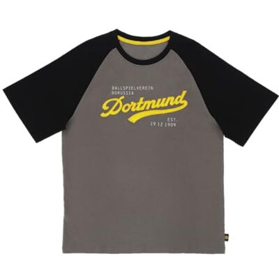 Dortmund BVB Borussia T-Shirt Explorer svartgrå med tryck fram storlek XXL, svart, XL Dortmund BVB Borussia T-Shirt Explorer svartgrå med tryck fram storlek XXL, svart, XL