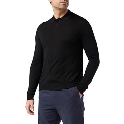 FALKE herr Button Polo, svart, XXL FALKE herr Button Polo, svart, XXL