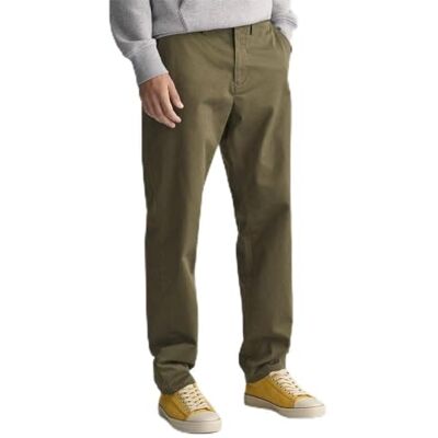 GANT Herr vanliga twill chinos klassiska byxor, Juniper grön, 42W / 30L GANT Herr vanliga twill chinos klassiska byxor, Juniper grön, 42W / 30L
