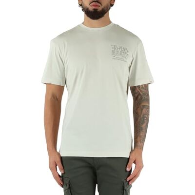 Replay T-shirt för män avslappnad passform av bomull, 985 moln, XL Replay T-shirt för män avslappnad passform av bomull, 985 moln, XL