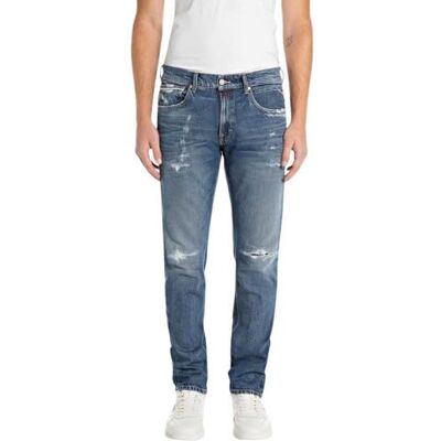 Replay Herr Straight fit Jeans Grover originalkollektion, 009 medium blå, 28W / 30L Replay Herr Straight fit Jeans Grover originalkollektion, 009 medium blå, 28W / 30L