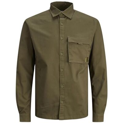 JACK & JONES Bestseller A/S Jcodust Shirt Ls Sn pikétröja för män, OLIVNATT, XL JACK & JONES Bestseller A/S Jcodust Shirt Ls Sn pikétröja för män, OLIVNATT, XL