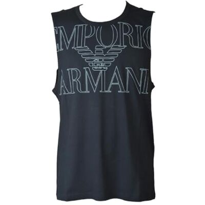 Giorgio Armani Man fet logotyp rund hals t-shirt blå XL, Armani Blu, XL Giorgio Armani Man fet logotyp rund hals t-shirt blå XL, Armani Blu, XL