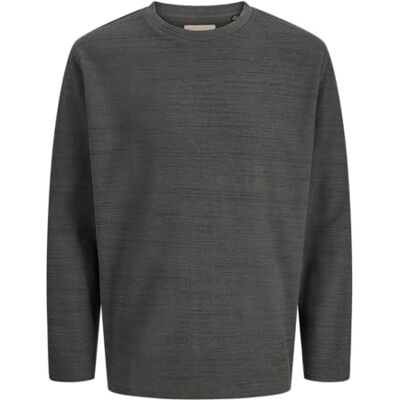 JACK & JONES Jprbluderek Ls structure Tee, Volcanic Ash, XS JACK & JONES Jprbluderek Ls structure Tee, Volcanic Ash, XS