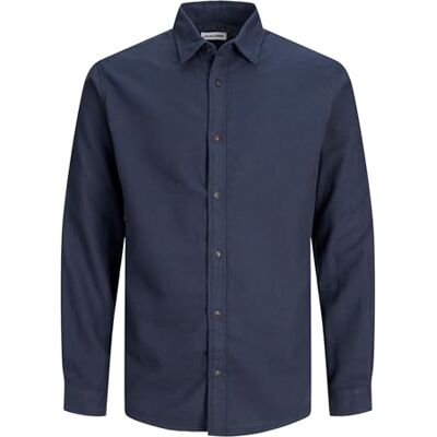 JACK&JONES PLUS Herr Jjplain Fall Solid Shirt Ls Pls skjorta, Navy Blazer, 3XL JACK&JONES PLUS Herr Jjplain Fall Solid Shirt Ls Pls skjorta, Navy Blazer, 3XL