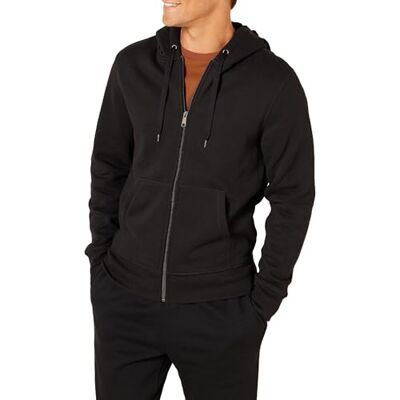Amazon Essentials Men's Fleecetröja med hel dragkedja (finns i Big & Tall), Svart, S Amazon Essentials Men's Fleecetröja med hel dragkedja (finns i Big & Tall), Svart, S