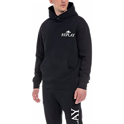 Replay herr hoodie, Svart 098, S Replay herr hoodie, Svart 098, S