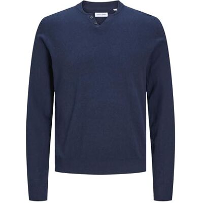 JACK & JONES Jjeemil Knit delad hals Sn, marinblå blazer, S JACK & JONES Jjeemil Knit delad hals Sn, marinblå blazer, S