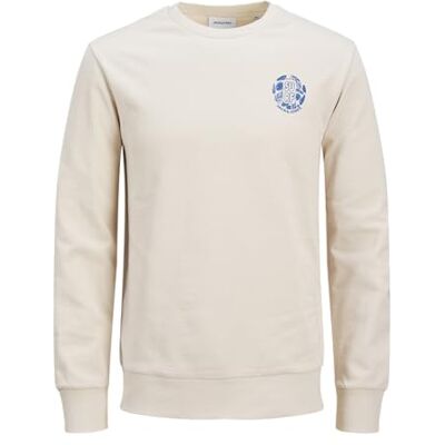 JACK & JONES Jjone Color Summer Sweat Crew Neck, Moonbeam, M JACK & JONES Jjone Color Summer Sweat Crew Neck, Moonbeam, M
