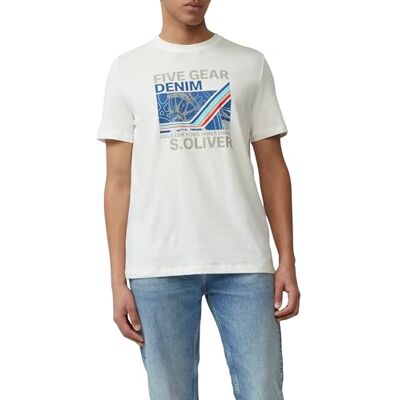 s.Oliver Bomull T-shirt med tryck fram, Vit, M s.Oliver Bomull T-shirt med tryck fram, Vit, M