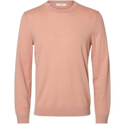 SELECTED MEN SELECTED Män Slhtray Ls Knit Merino Crew Neck Noos, Roségryning, XL SELECTED MEN SELECTED Män Slhtray Ls Knit Merino Crew Neck Noos, Roségryning, XL