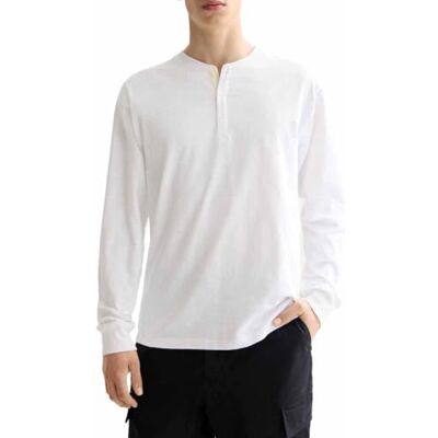 Scotch & Soda Slub Henley T-shirt Ls, Ljus vit 101, M Scotch & Soda Slub Henley T-shirt Ls, Ljus vit 101, M