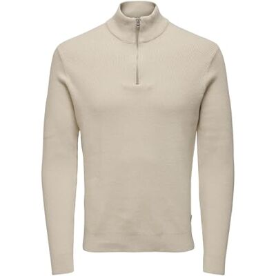 Only & Sons herr ståkrage tröja ONSPHIL – normal passform XS S M L XL XXL, Silverfoder, L Only & Sons herr ståkrage tröja ONSPHIL – normal passform XS S M L XL XXL, Silverfoder, L