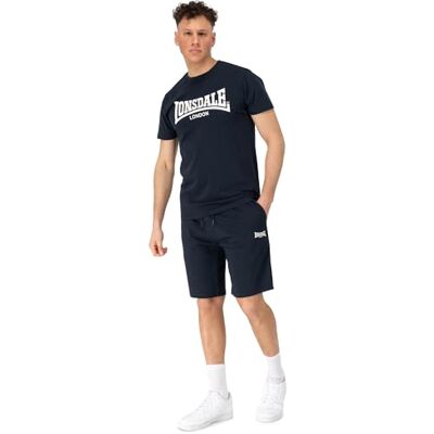 Lonsdale herr T-shirt och shorts set MOY normal passform, mörk marinblå/vit, XL Lonsdale herr T-shirt och shorts set MOY normal passform, mörk marinblå/vit, XL