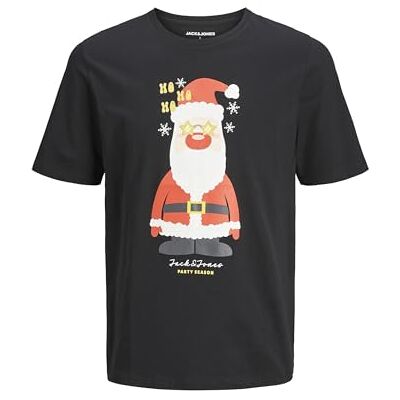 JACK & JONES Jjxmas Jolly Tee Ss Crew Neck T-shirt, svart, XS JACK & JONES Jjxmas Jolly Tee Ss Crew Neck T-shirt, svart, XS