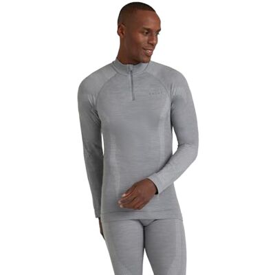 FALKE herr Baslager Ovandel Wool-Tech High Zip Neck M L/s Sh ull funktionsmaterial snabbtorkande 1 del, Grå Grey-Heather 3757, XXL FALKE herr Baslager Ovandel Wool-Tech High Zip Neck M L/s Sh ull funktionsmaterial snabbtorkande 1 del, Grå Grey-Heather 3757, XXL