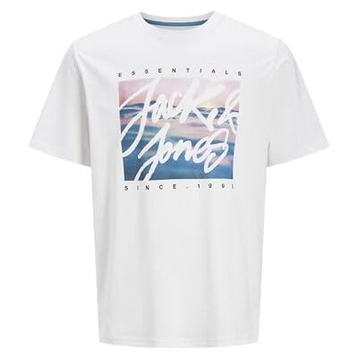 JACK & JONES Jjcolton fototryck Tee Ss Crew Neck, Vit, S JACK & JONES Jjcolton fototryck Tee Ss Crew Neck, Vit, S