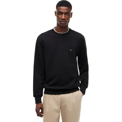 Tommy Hilfiger Essential Terry Crewneck MW0MW37237, svart, M Tommy Hilfiger Essential Terry Crewneck MW0MW37237, svart, M