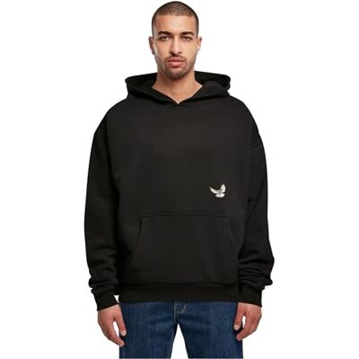 Tee Upscale unisex huvtröja K-Dot Heavy Oversize Hoody, unisex huvtröja med ryggtryck, oversize fit, svart, XS Tee Upscale unisex huvtröja K-Dot Heavy Oversize Hoody, unisex huvtröja med ryggtryck, oversize fit, svart, XS
