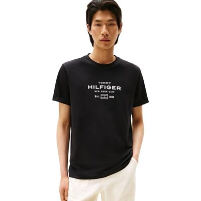Tommy Hilfiger herr Hilfiger Stack Graphic TEE MW0MW40002 S/S t-shirt, svart, XS, svart (svart), XS Tommy Hilfiger herr Hilfiger Stack Graphic TEE MW0MW40002 S/S t-shirt, svart, XS, svart (svart), XS