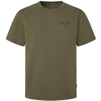 Pepe Jeans herr Silvio Tee T-Shirt, Grön (Safari grön), M Pepe Jeans herr Silvio Tee T-Shirt, Grön (Safari grön), M
