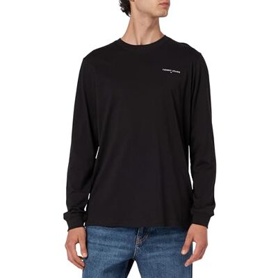 Tommy Jeans Tommy Hilfiger herr TJM Slim Linear Chst L/S Tee Ext T-shirt, Svart, XS Tommy Jeans Tommy Hilfiger herr TJM Slim Linear Chst L/S Tee Ext T-shirt, Svart, XS