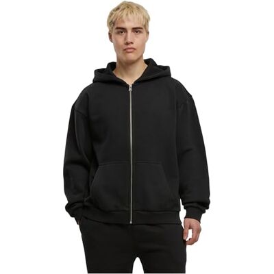 Urban Classics Huvtröja för män, vintage, tung dragkedja, hoodie, avslappnad herrhuvtröja med dragkedja, tillverkad av tung bomullsblandning, storlekar S–5XL, svart, 3XL Urban Classics Huvtröja för män, vintage, tung dragkedja, hoodie, avslappnad herrhuvtröja med dragkedja, tillverkad av tung bomullsblandning, storlekar S–5XL, svart, 3XL