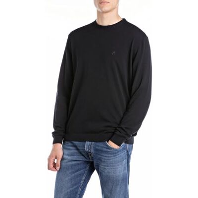 Replay herr regular fit bomullströja, 098 svart, S Replay herr regular fit bomullströja, 098 svart, S