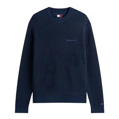 Tommy Jeans Herr TJM REG Script Chunky Sweat DM0DM22098, blå, M, Blå (mörk natt marinblå), M Tommy Jeans Herr TJM REG Script Chunky Sweat DM0DM22098, blå, M, Blå (mörk natt marinblå), M