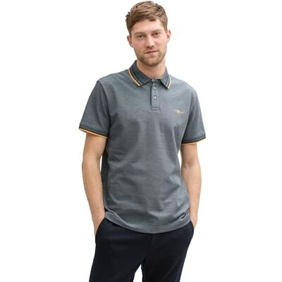 TOM TAILOR pikétröja för män, 35198 – marinblå grå mint Twotone, M TOM TAILOR pikétröja för män, 35198 – marinblå grå mint Twotone, M