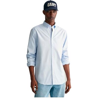 GANT Reg Pinpoint Oxford-skjorta för män, klassisk skjorta, ljusblå, M GANT Reg Pinpoint Oxford-skjorta för män, klassisk skjorta, ljusblå, M