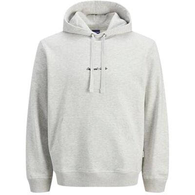 JACK & JONES Jornorrebro Emb Sweat Hood Noos, Vit melange, XL JACK & JONES Jornorrebro Emb Sweat Hood Noos, Vit melange, XL