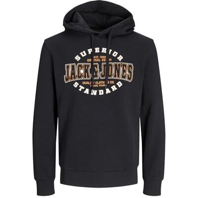 JACK & JONES JACK&JONES PLUS JJELOGO Sweat Hood 2 COL 24/25 NOOS PLS, svart, 4XL JACK & JONES JACK&JONES PLUS JJELOGO Sweat Hood 2 COL 24/25 NOOS PLS, svart, 4XL